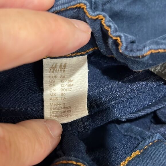 H & M blue denim pants size 12-18 months E UC - Picture 10 of 12